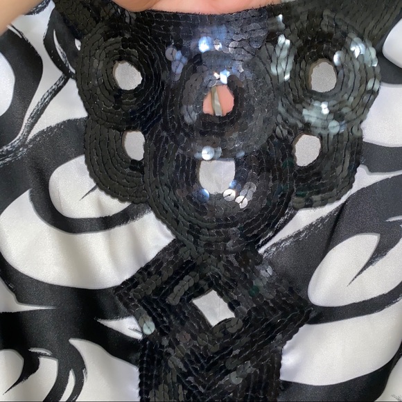 MIXIT Black & White Sequined Cocktail Dress sz 16 - Picture 4 of 7